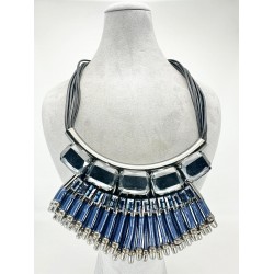 Lacivert Taşlı Kolye